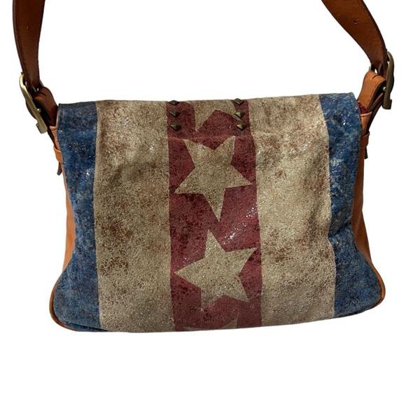 Isabella Fiore Rare Vintage Patriotic Heathered Shimmer Design Purse - Picture 8 of 16